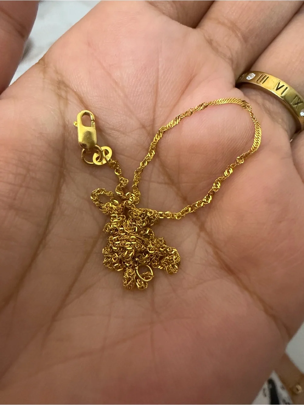 22k solid gold chain tangled need an easy fix